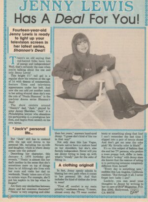 Jenny Lewis teen magazine pinup clipping Has a deal for you Bop child star