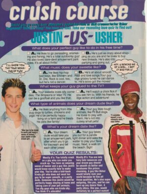 Justin Berfield Usher teen magazine clipping Crush Course pix M