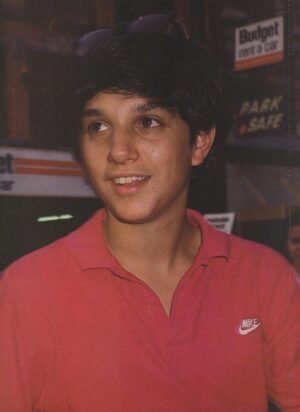 Ralph Macchio Michael J. Fox teen magazine pinup red shirt Teen Beat young Karate Kid