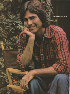 Richard Hatch teen magazine pinup red shirt director chair pix