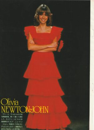 Olivia Newton John David Soup teen magazine pinup red dress Japan