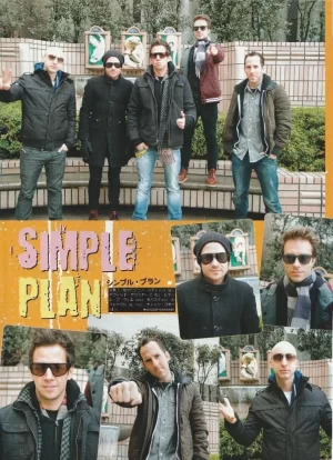 Simple Plan teen magazine pinup clipping Japan pix sun glasses picture rock idol