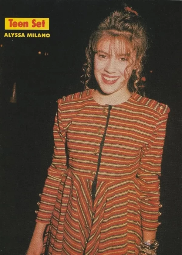 Alyssa Milano teen magazine pinup clipping red dress Teen Set pix young Rare