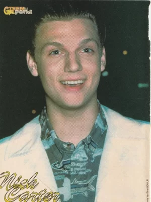 Nick Carter Backstreet Boys teen magazine pinup clipping Girl Power hair pix BSB