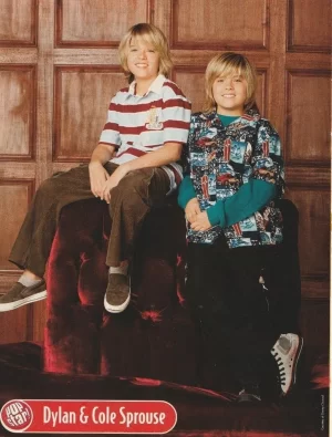 Dylan Sprouse Cole Sprouse teen magazine pinup clipping Suite Life red chair pix