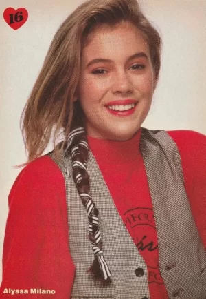 Alyssa Milano Debbie Gibson teen magazine pinup clipping vest 16 mag teen idols