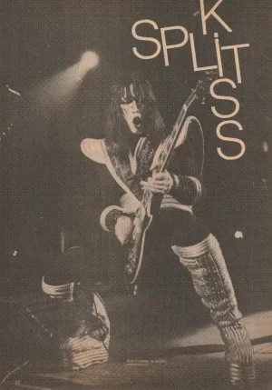 Kiss teen magazine pinup clipping Metallix black and white boot picture Rockline