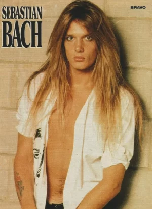 Sebastian Bach Skid Row teen magazine pinup clipping open shirt Bravo Rare pix