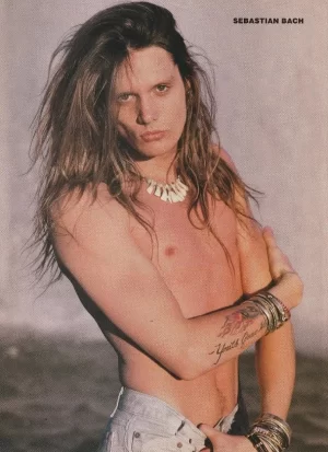 Sebastian Bach Skid Row teen magazine pinup clipping shirtless Metal Edge pix
