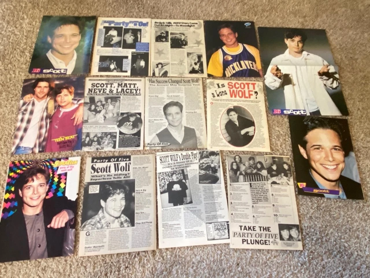 Scott Wolf teen magazine pinup clippings lot Tiger Beat Bop Teen Beat PO5 16 mag