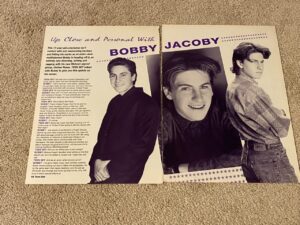 Bobby Jacoby teen magazine clipping Up Close and Personal Teen Set pix
