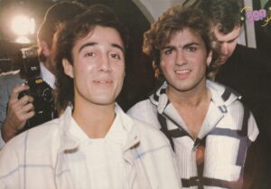 George Michael Andrew Ridgeley teen magazine pinup Wham headshot Teen Machine eyes