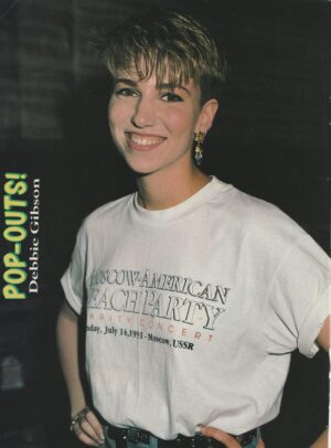 Debbie Gibson Jason Priestley teen magazine pinup clipping Beach Party shirt 90210 Pop Outs pix rare