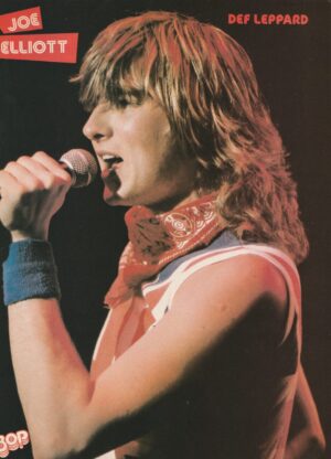 Joe Elliott Def Leppard teen magazine pinup clipping solo shot muscles Bop pix