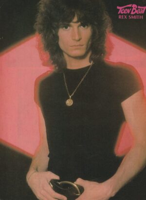 Rex Smith teen magazine pinup clipping black shirt necklace Teen Beat