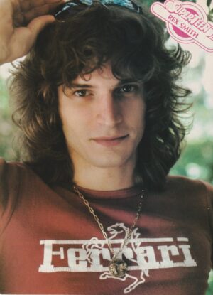 Rex Smith teen magzine pinup hand on face Superteen red shirt headshot