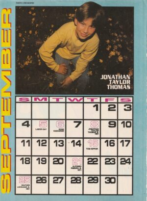 Jonathan Taylor Thomas teen magazine pinup clipping calendar 90’s pix flowers