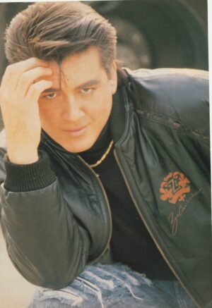 Tommy Page teen magazine pinup clipping vintage ripped jeans black jacket male modeling
