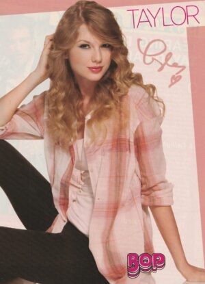 Taylor Swift teen magazine pinup clipping black pants pink shirt lipstick Bop