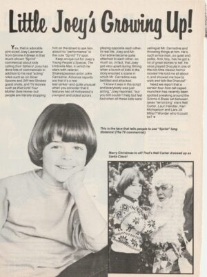 Joey Lawrence Danny Nucci teen magazine clipping growing up Teen Set Rare pix
