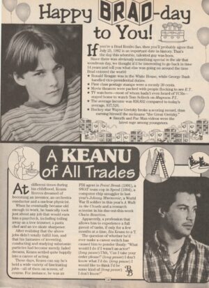 Brad Rnefro Keanu Reeves teen magazine clipping Happy Brad day to you Bop BB