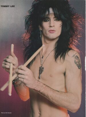 Tommy Lee Rob Lowe teen pinup clipping vintage shirtless portrait Motley Crue