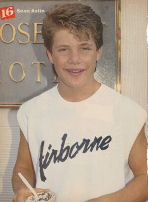 Sean Astin Jon Bon Jovi teen magazine pinup clipping showing his muscles 16 mag ice cream