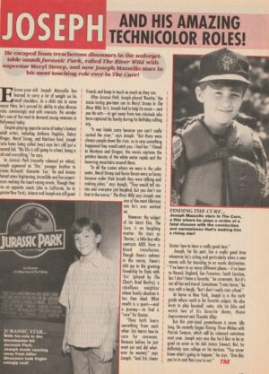 Joseph Mazzello teen magazine clipping Amazing Technicolor Roles Teen Machine