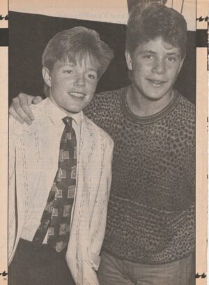 Sean Astin Mackenzie Astin teen magazine pinup clipping brothers black and white pic