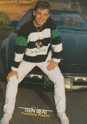 Tommy Puett Danny Wood teen magazine pinup car white jeans Teen Beat pix