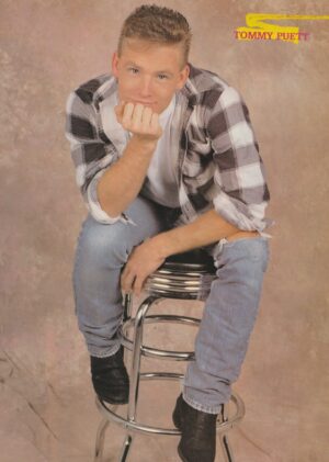Tommy Puett teen magazine pinup bar stool Teen Machine ripped jeans hot pix