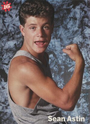 Sean Astin teen magazine pinup clipping muscles flexing 16 mag pix child actor