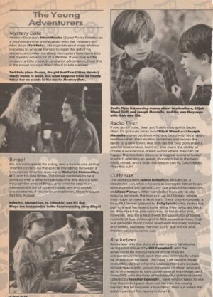 Joesph Mazzello Elijah Wood teen magazine clipping Young Adventures pix