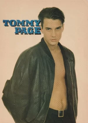 Tommy Page teen magazine pinup clipping shirtless leather jacket Teen Machine