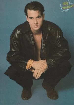 Tommy Page Corin Nemec teen magazine pinup clipping shirtless leather jacket Bop