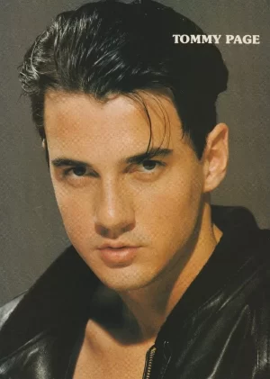 Tommy Page teen magazine pinup clipping shirtless leather jacket headshot pix