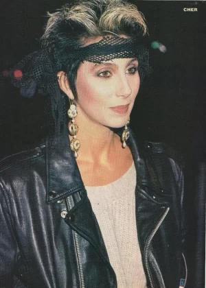 Cher teen magazine pinup clipping leather Jacket 2 sided Teen Machine pix