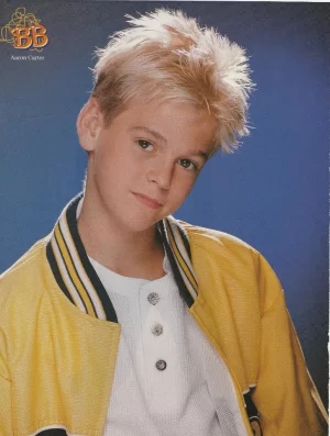 Aaron Carter Lance Bass Nsync teen magazine pinup clipping Pop yellow jacket pix