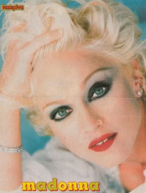 Madonna teen magazine pinup clipping close up Material Girl lips 80's pix