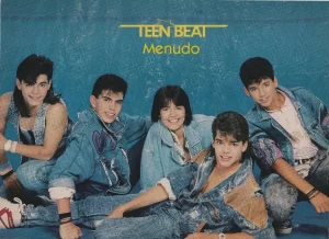 Menudo Jonathan Ward teen magazine pinup clipping floor jeans jacket pop act pix