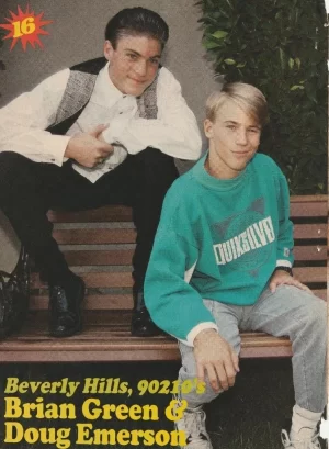 Brian Austin Green Doug Emerson Paula Abdul teen magazine pinup clipping bench