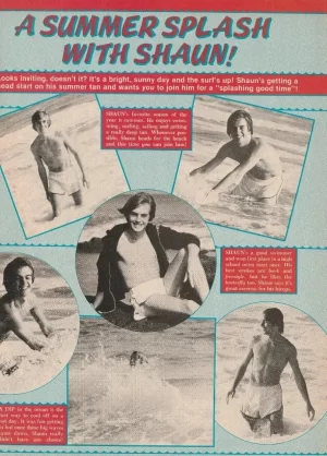 Shaun Cassidy Scott Baio teen magazine pinup clipping Teen View hat shirtless
