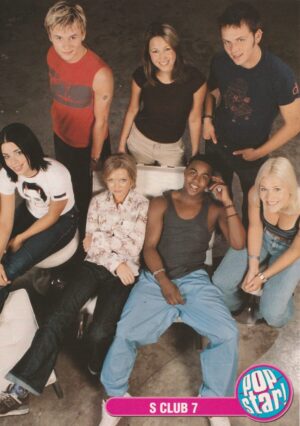 S Club 7 teen magazine pinup Bop pop music group Pop Star photo shoot 2