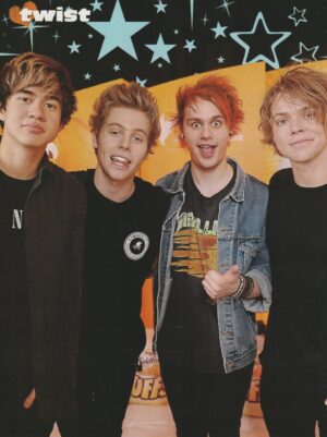 5 Seconds of Summer teen mgazine pinup clipping black shirts Twist