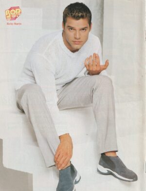 Ricky Martin Menudo teen magazine pinup clipping white steps Bop singer rare