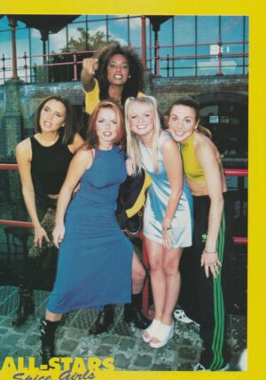 Spice Girls teen magazine pinup All-Star blue dress Pop group pix