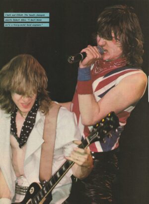 Def Leppard teen magazine pinup clipping rocking on stage