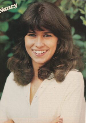 Nancy Mckeon teen magazine pinup white shirt bushes Teen Machine