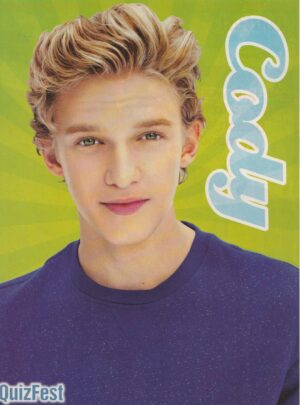 Cody Simpson Miranda teen magazine pinup beach sand white dress Quizfest