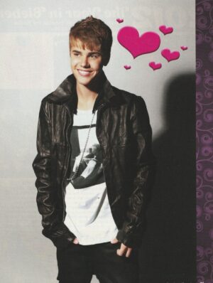 Justin Bieber teen magazine pinup clipping teen idols young leather jacket pix